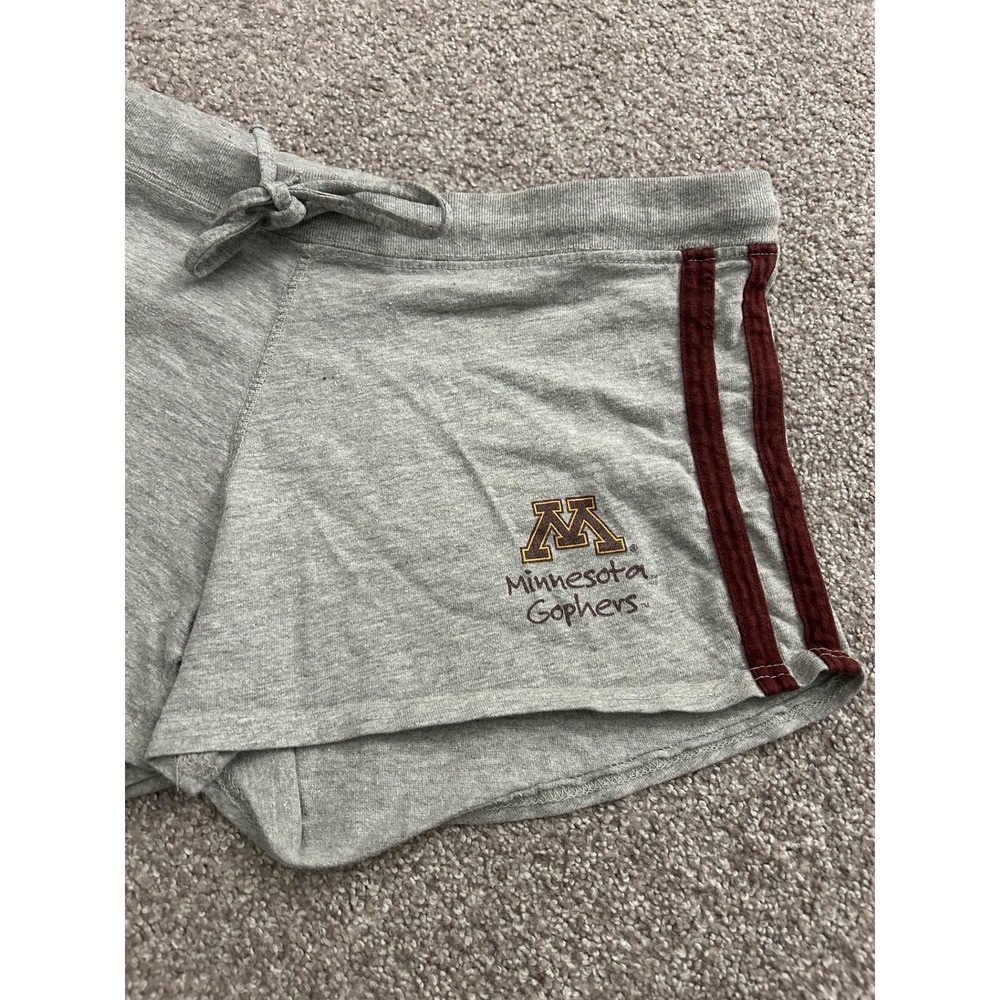 Vintage Sexy Minnesota Gophers Shorts Womens Large Gray Excellent Side Stripe - Picture 8 of 8